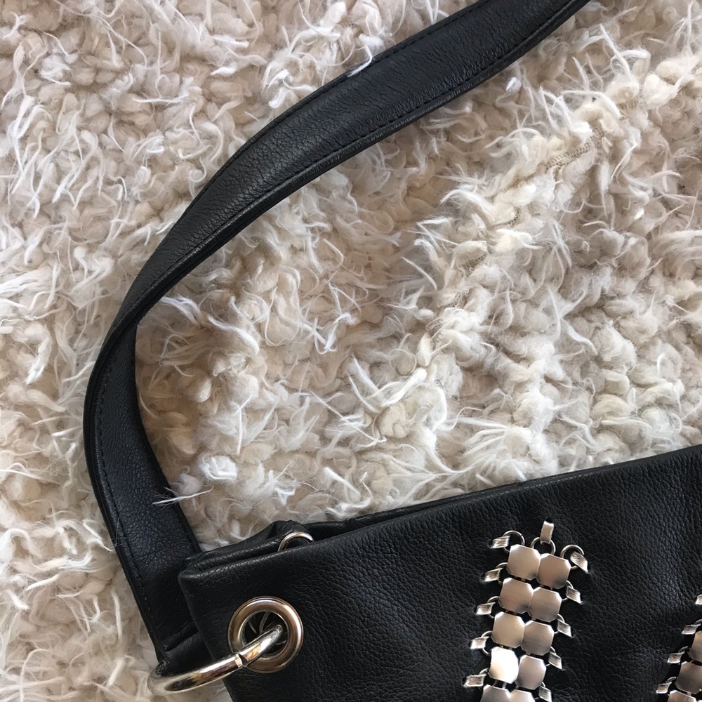 LARGE GENUINE BLACK LEATHER TOTE BAG - Picture 6 of 8